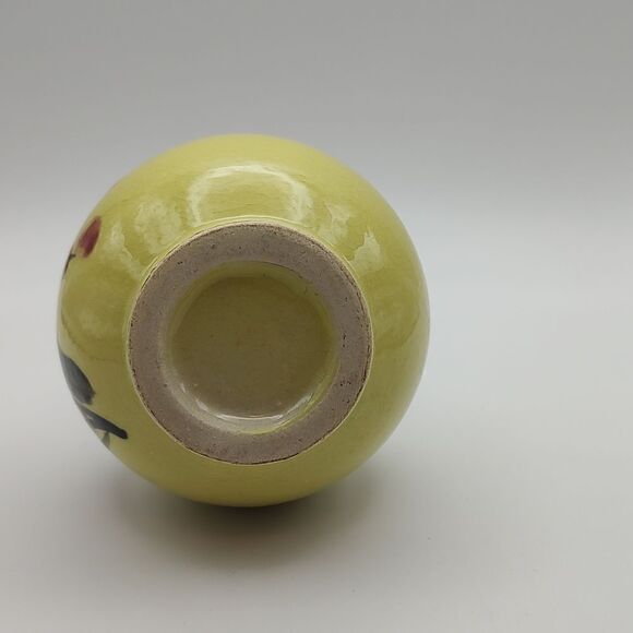 Vintage Hand Painted Yellow Asian Floral Bud Vase - Picture 5 of 8